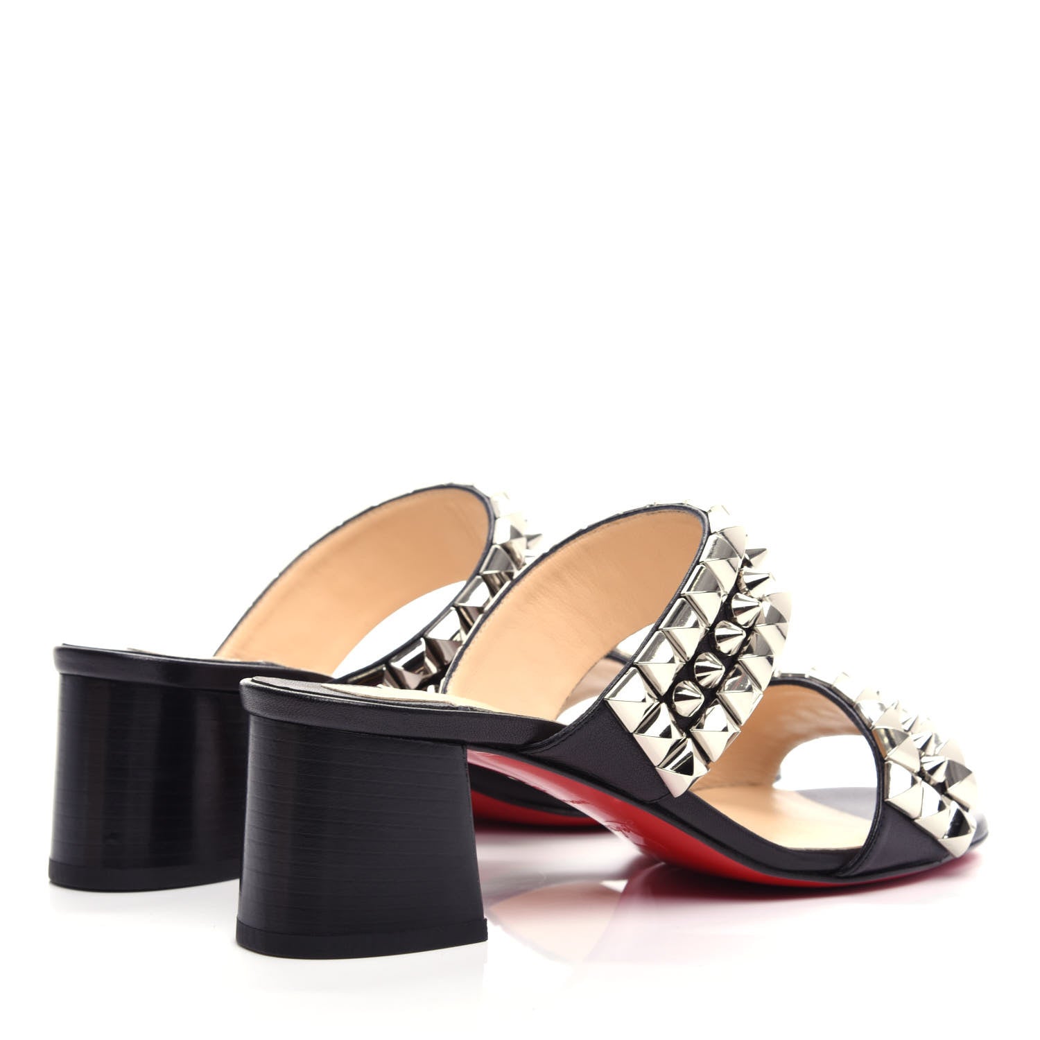 Christian Louboutin Calfskin Studded Tina Goes Mad 55 Slide Sandals 36 Black 4 of 10