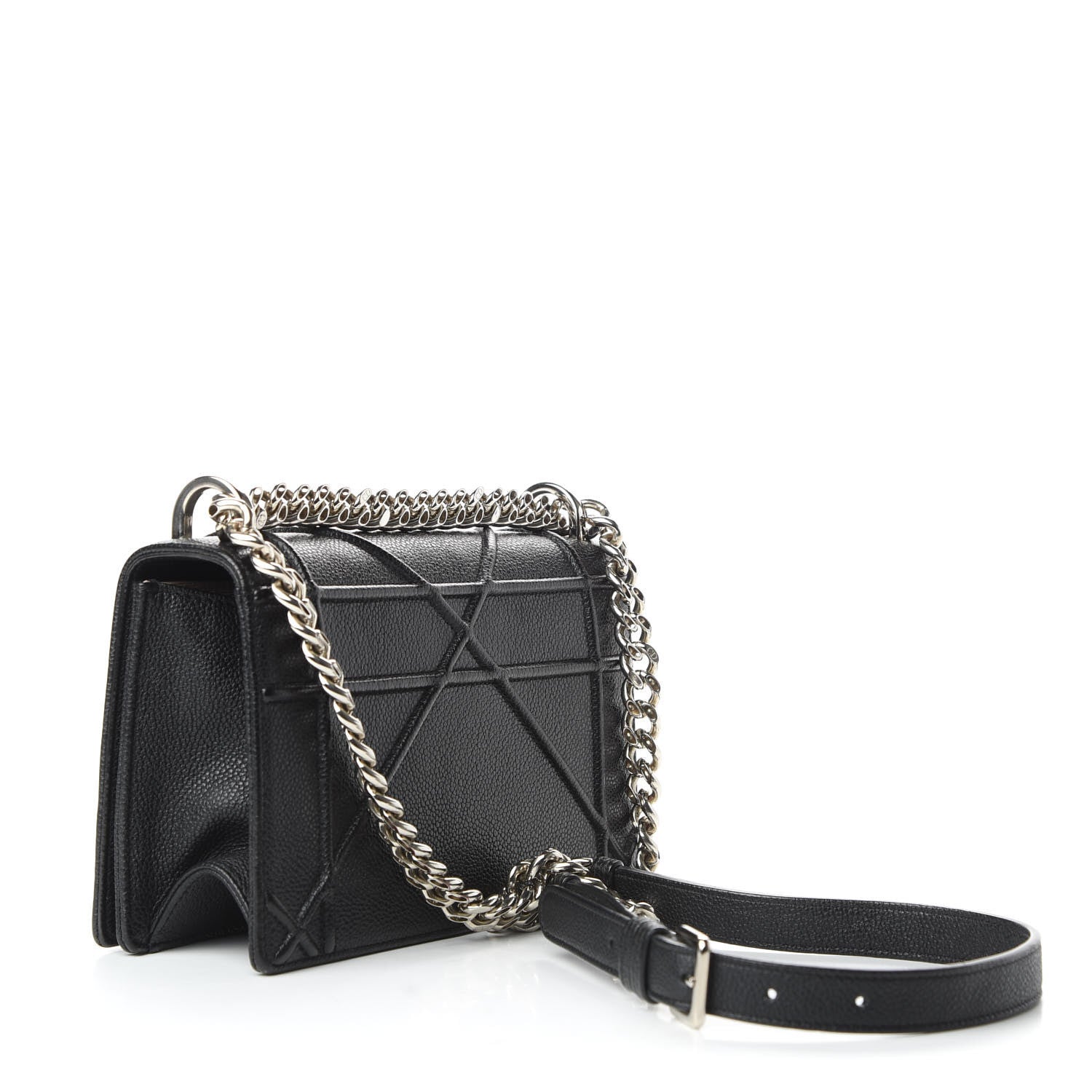 Christian Dior Grained Calfskin Small Diorama Flap Bag Black 4 of 9