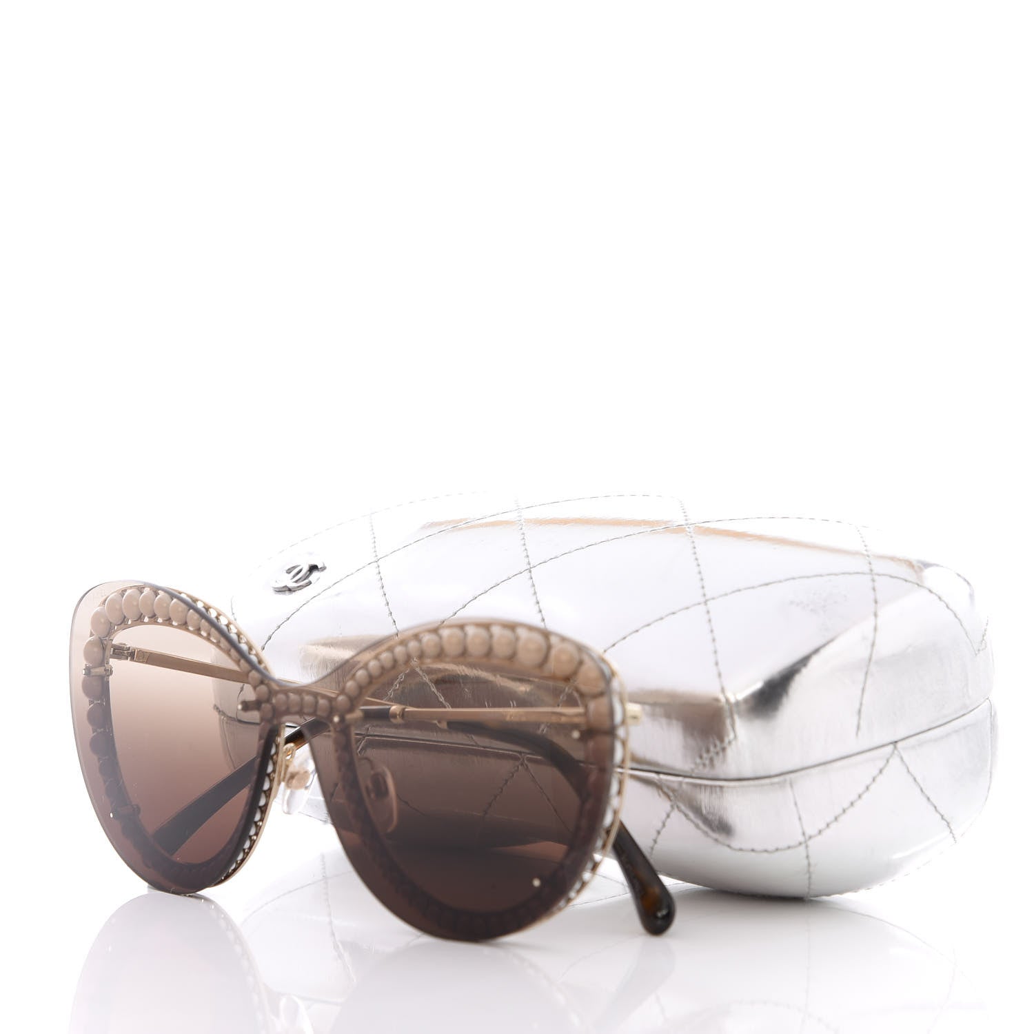 Chanel Acetate Metal Pearl Butterfly Sunglasses 4236-H Brown 8 of 8