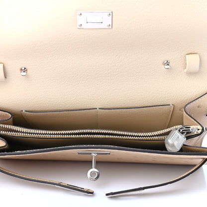 Hermes Ostrich Kelly Wallet To Go Parchemin 5 of 7