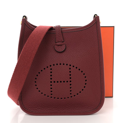 Hermes Taurillon Clemence Evelyne TPM Rouge H 11 of 11