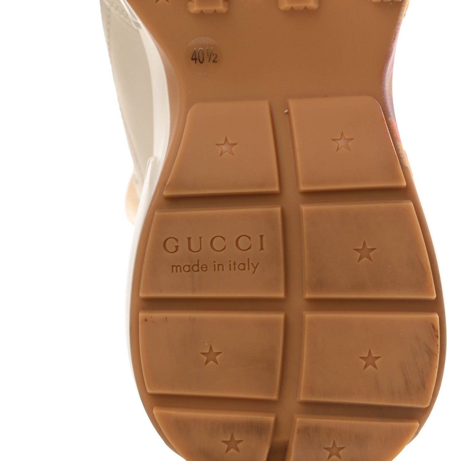 Gucci Calfskin Interlocking G Heart Rhyton Sneakers 40.5 Mystic White 6 of 8