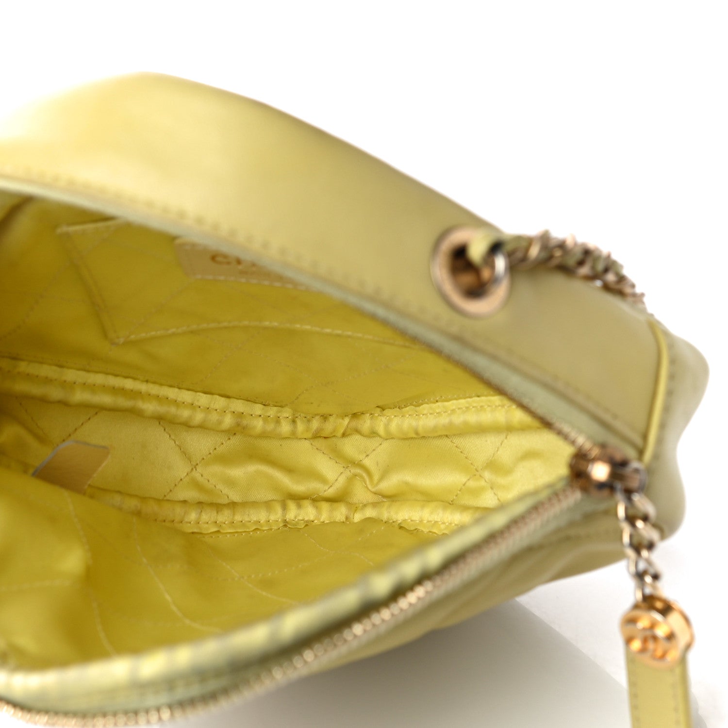 Chanel Lambskin Quilted Diamond Clutch With Chain Light Green 5 of 18