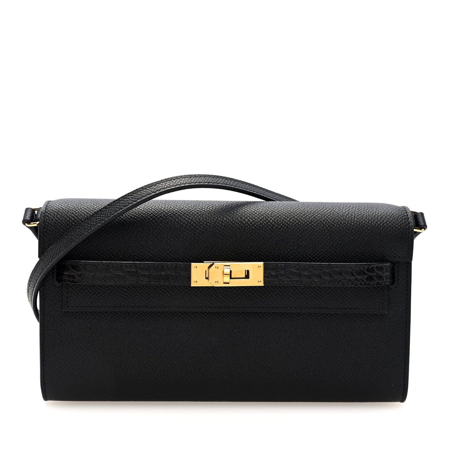 Epsom Matte Alligator Touch Kelly Wallet To Go Black