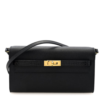 Hermes Epsom Matte Alligator Touch Kelly Wallet To Go Black 1 of 10