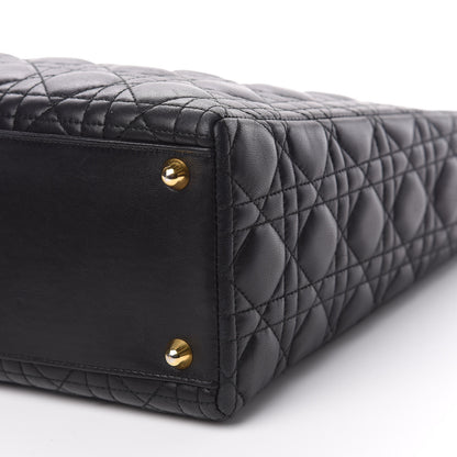 Christian Dior Lambskin Cannage Large Lady Dior Black 8 of 12