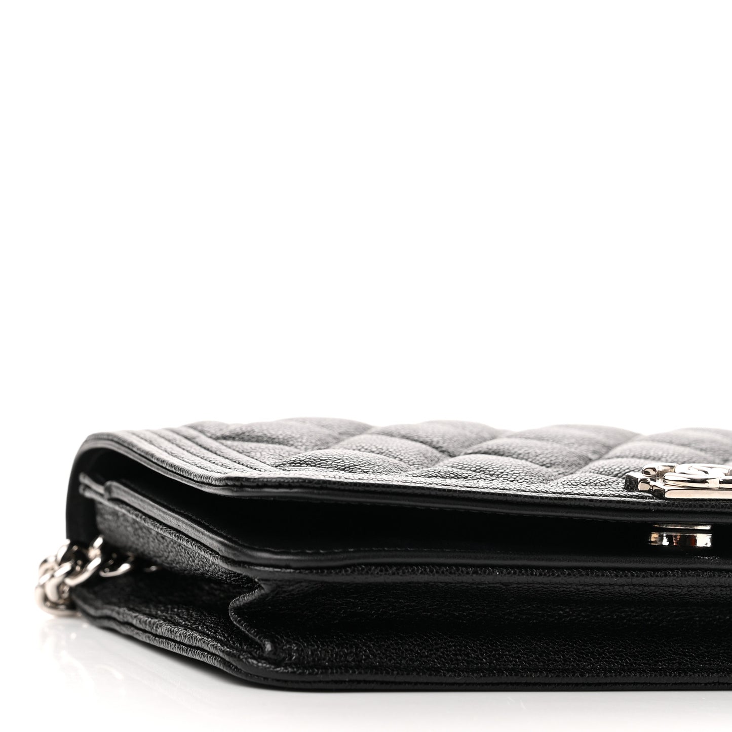 Caviar Quilted Boy Wallet On Chain WOC Black