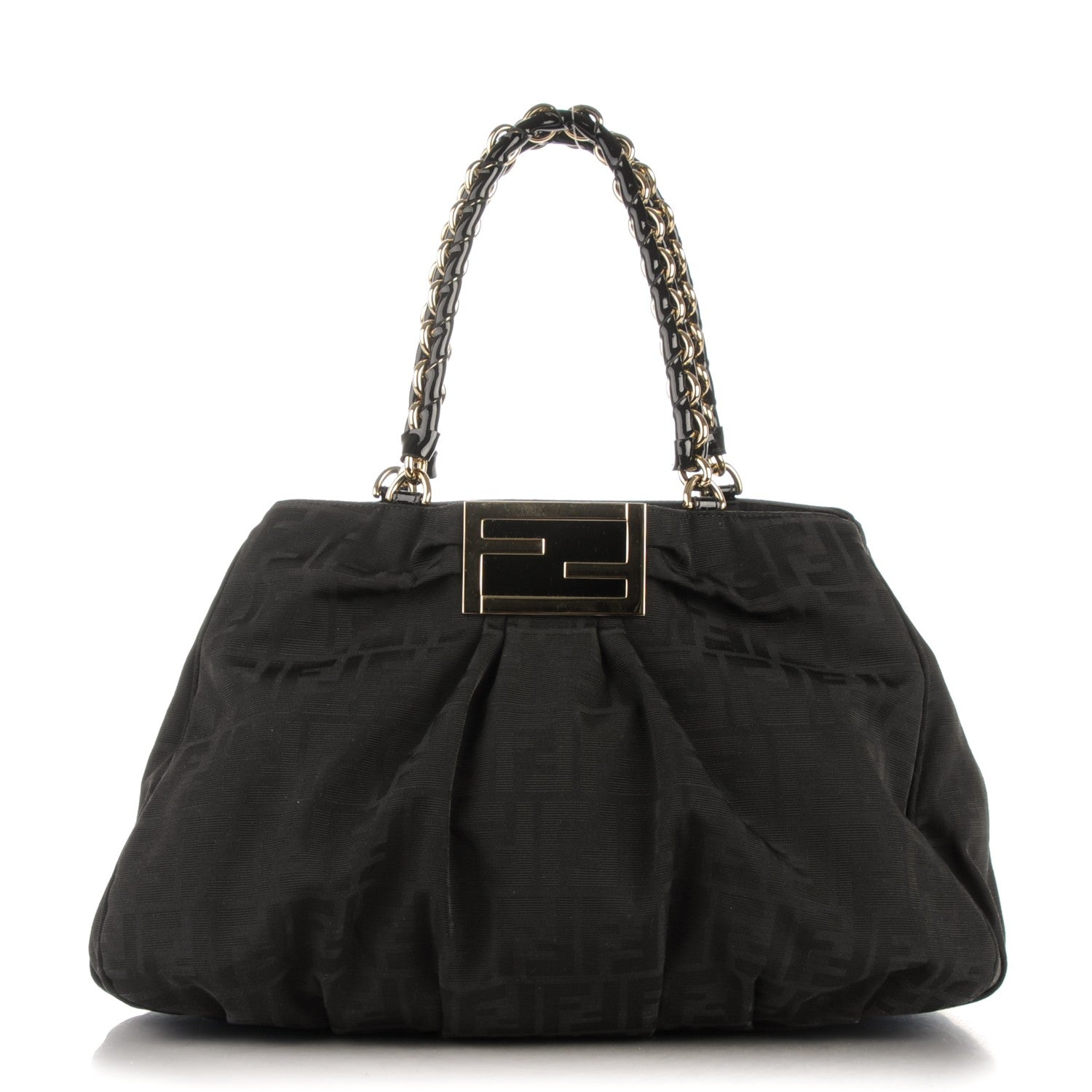 Fendi Zucca Enamel Mia Tote Black 1 of 7