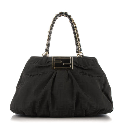 Fendi Zucca Enamel Mia Tote Black 1 of 7