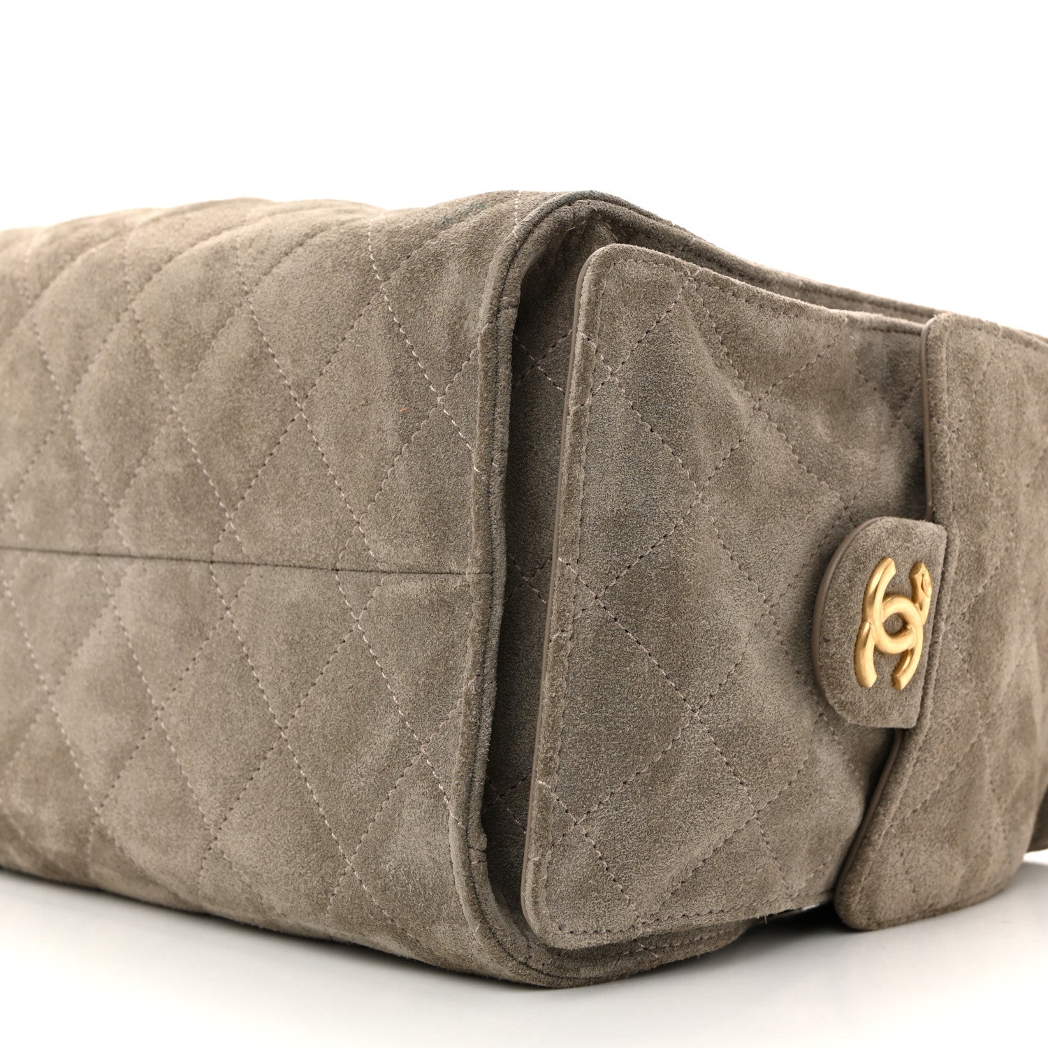 Chanel Suede Quilted Small Chanel 25 Handbag Dark Grey 10 of 12