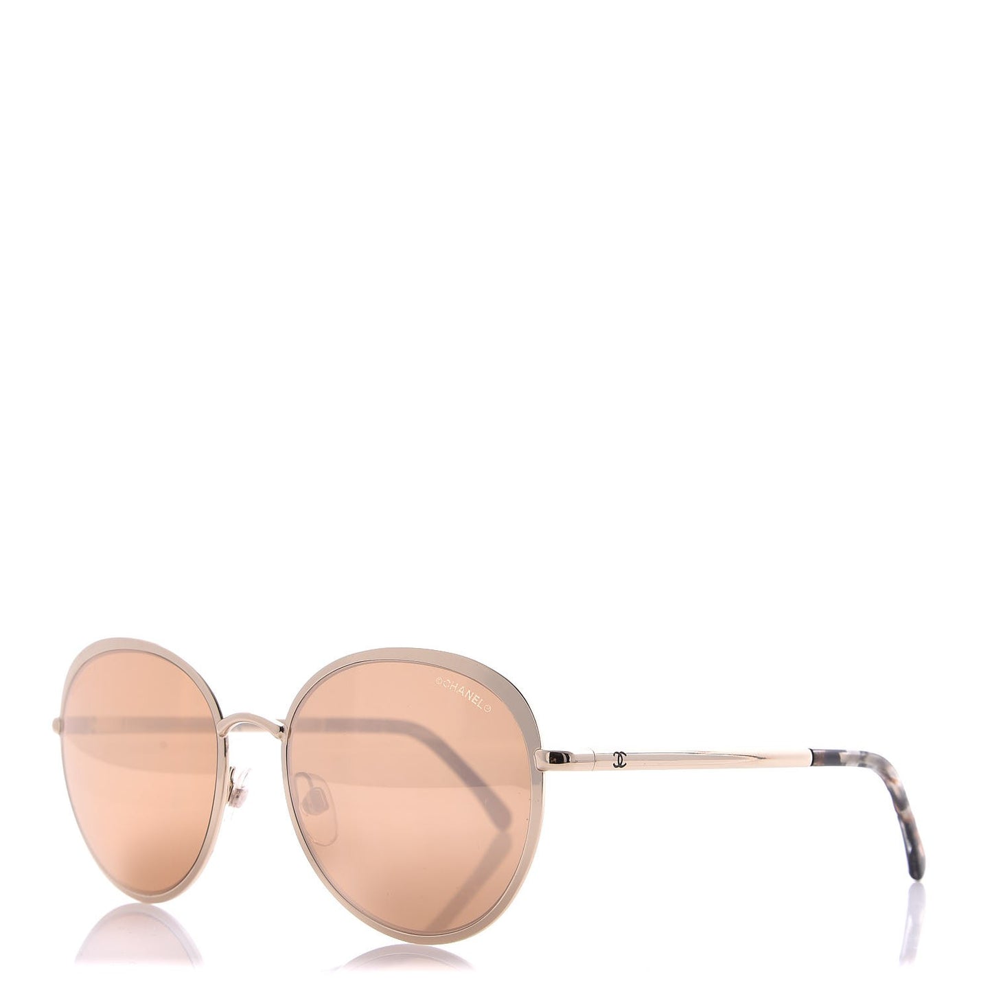 Round Mirror Sunglasses 4206 Rose Gold