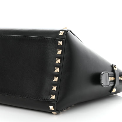 Valentino Garavani Vitello Small Rockstud Double Handle Tote Black 7 of 9