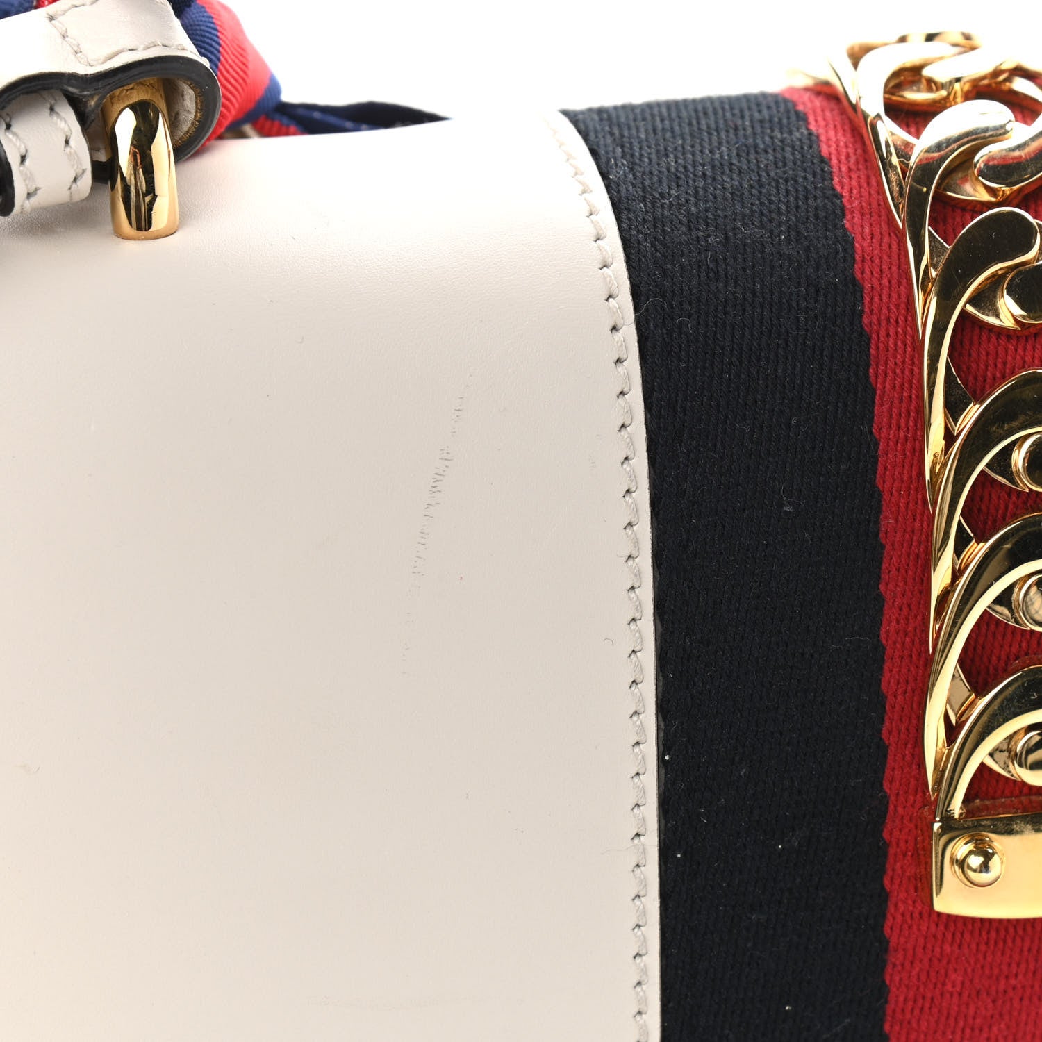 Gucci Calfskin Small Sylvie Shoulder Bag Off White 11 of 12