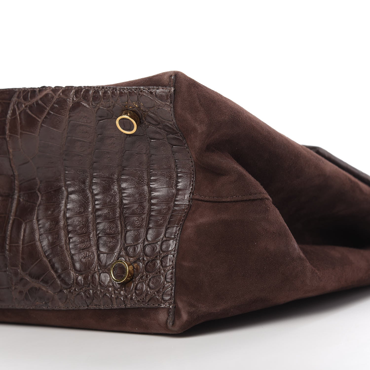 Nancy Gonzalez Crocodile Suede Shoulder Bag Brown 7 of 12