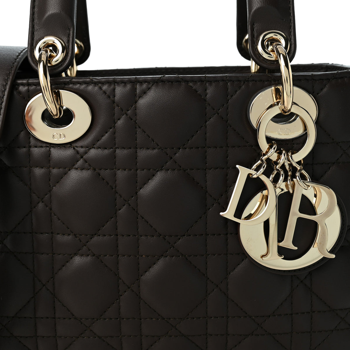 Christian Dior Lambskin Cannage Small My ABCDior Lady Dior Dark Chocolate 8 of 10