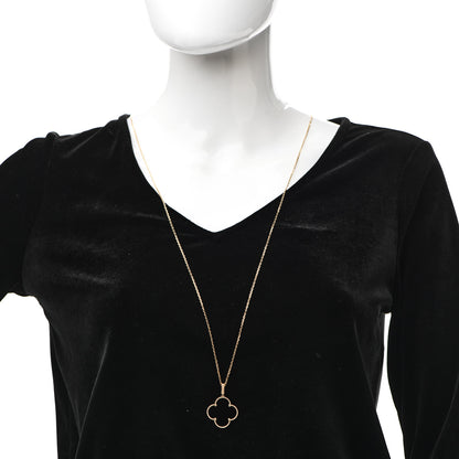 Van Cleef & Arpels 18K Yellow Gold Black Onyx Magic Alhambra Pendant Necklace 2 of 7