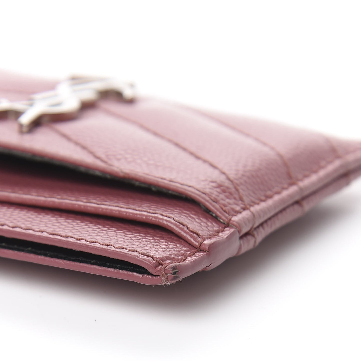 Grain De Poudre Matelasse Chevron Monogram Credit Card Case Mystic Rose
