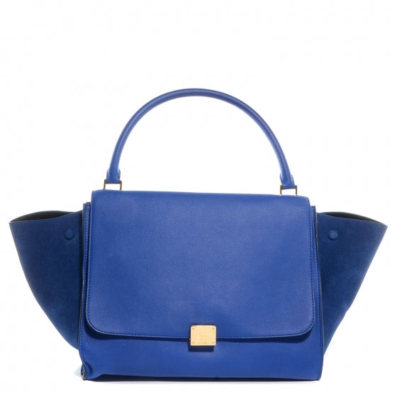 Calfskin and Suede Large Trapeze Royal Blue