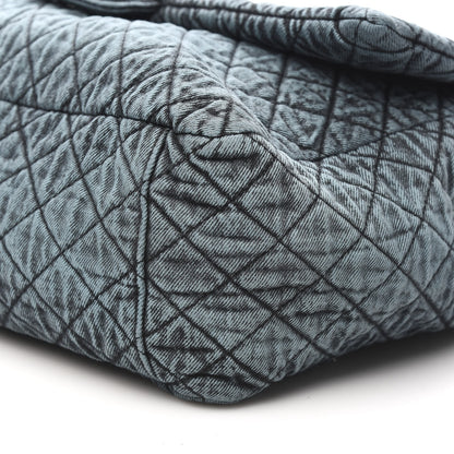 Chanel Denim Quilted Denimpression XXL Flap Blue Black 9 of 10
