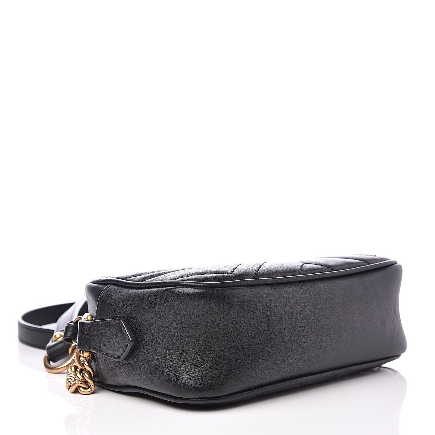 Calfskin Matelasse Mini GG Marmont Chain Shoulder Bag Black