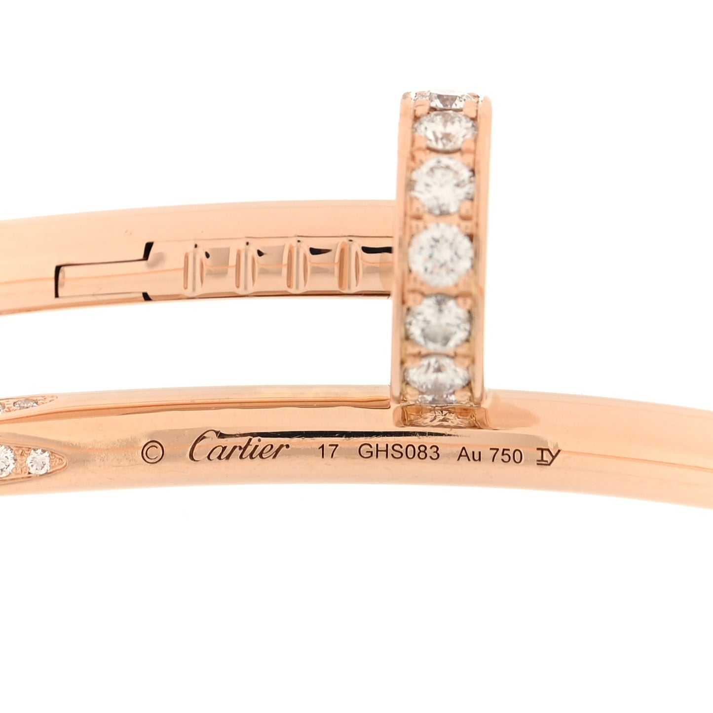 18K Pink Gold Diamond Juste Un Clou Bracelet 17