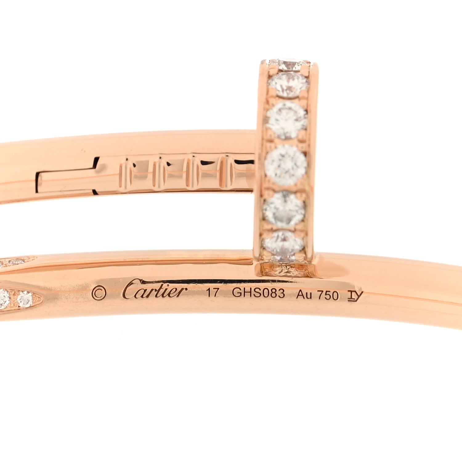 Cartier 18K Pink Gold Diamond Juste Un Clou Bracelet 17 3 of 4