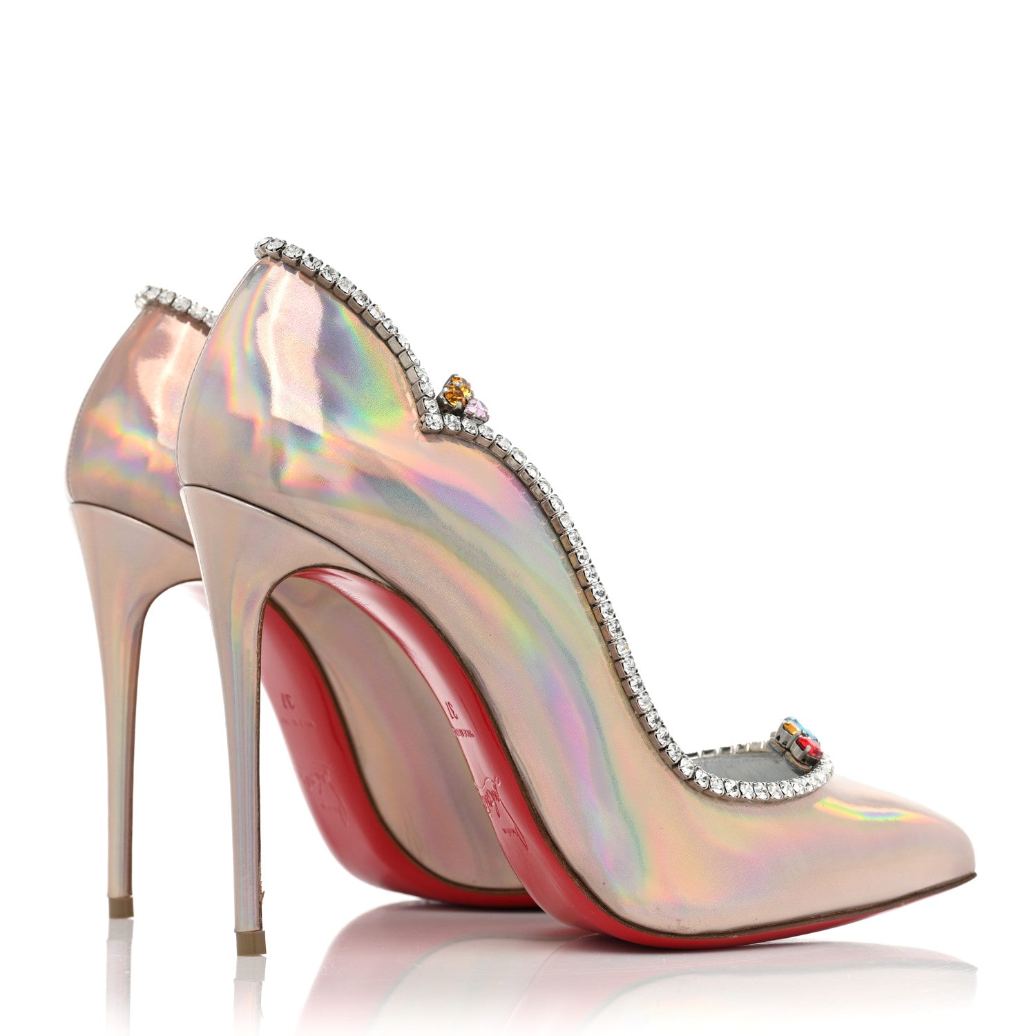 Christian Louboutin Patent Psychic Chick Queen 100 Pumps 37 Iridescent 4 of 12