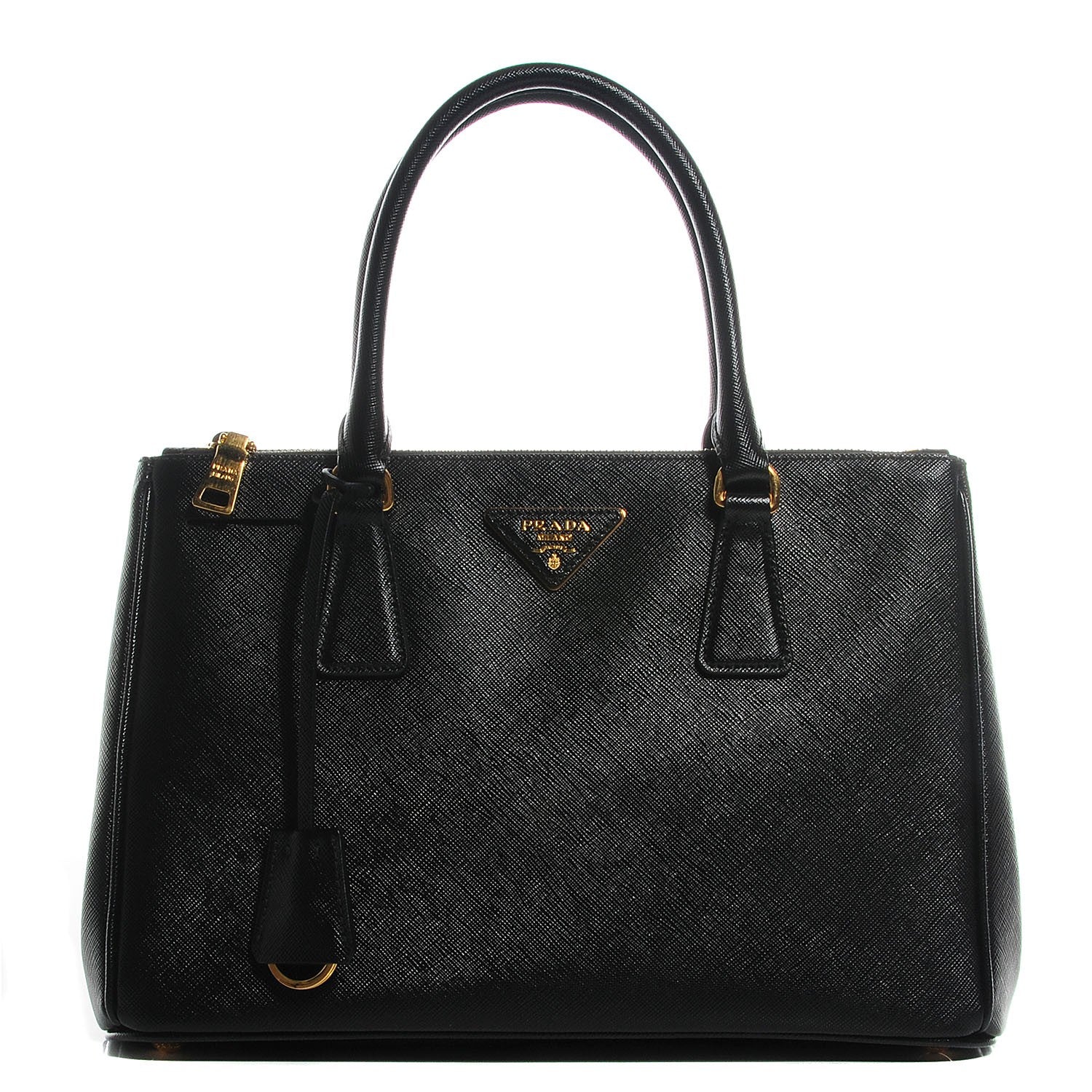 Prada Saffiano Lux Small Double Zip Tote Nero Black 1 of 11