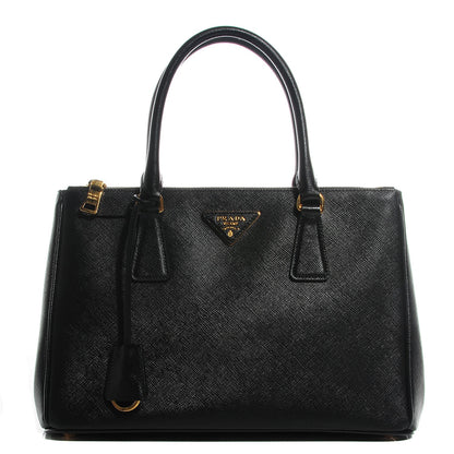 Prada Saffiano Lux Small Double Zip Tote Nero Black 1 of 11
