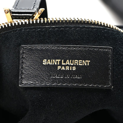 Saint Laurent Silk Satin Calfskin Le 5 A 7 Hobo Black 6 of 9