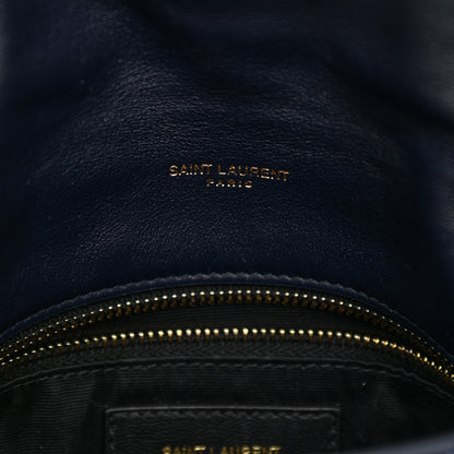 Saint Laurent Canvas Quilted Loulou Puffer Monogram Chain Satchel Marine 6 of 11
