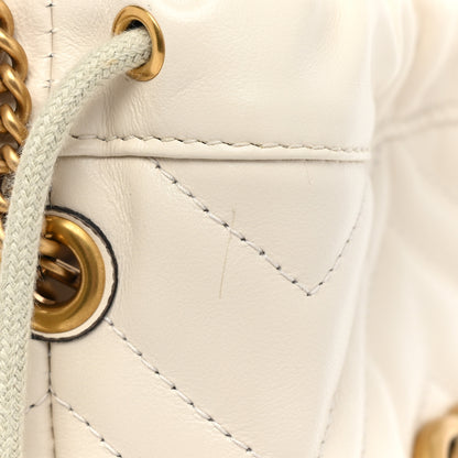 Gucci Calfskin Matelasse Mini GG Marmont 2.0 Bucket Bag White 9 of 10