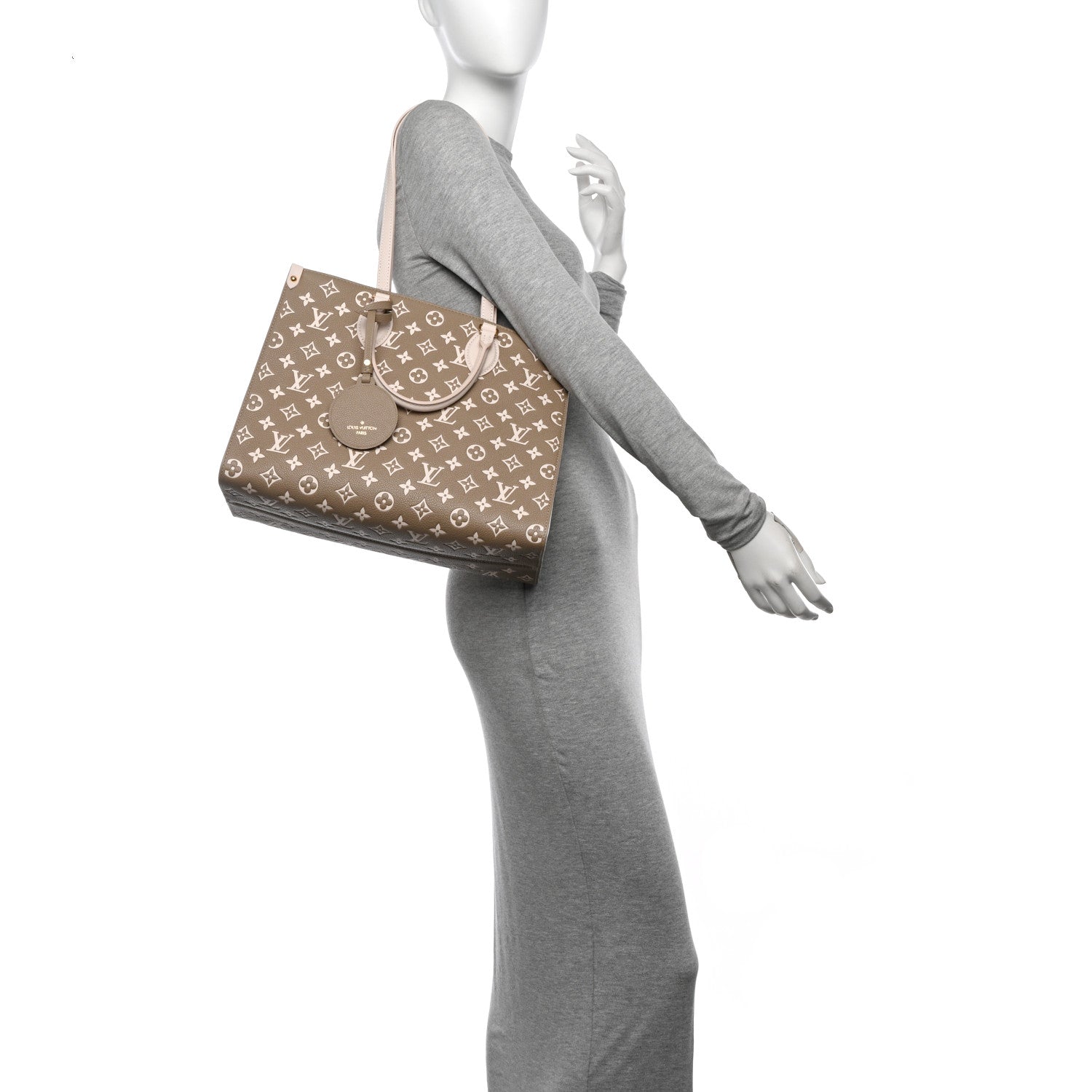Louis Vuitton Empreinte Monogram Spring In The City Onthego MM Kaki Beige Cream 2 of 9