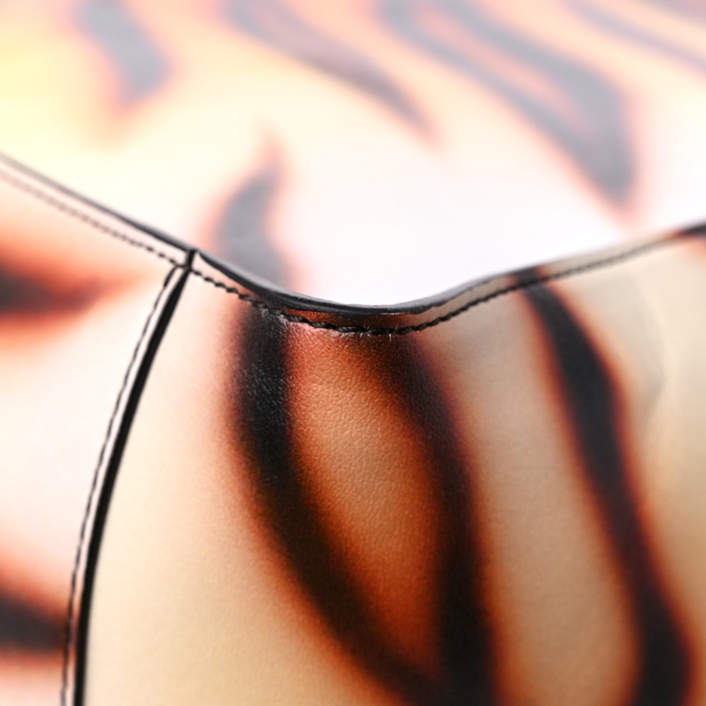 Eco Alter Tiger Print Perforated Logo Tote Bag Brown Ivory