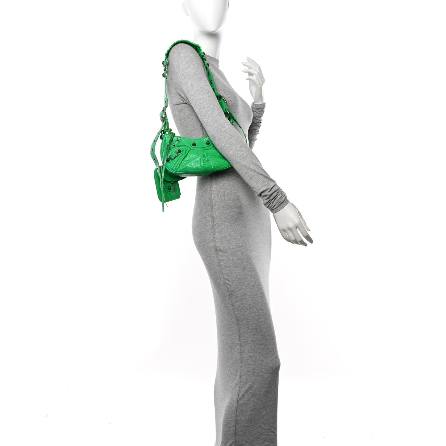 Agneau Arena Le Cagole Shoulder Bag XS Vivid Green