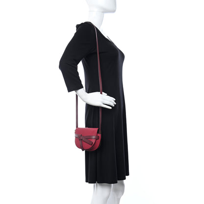 Loewe Grained Calfskin Mini Gate Crossbody Bag Raspberry Wine 2 of 8