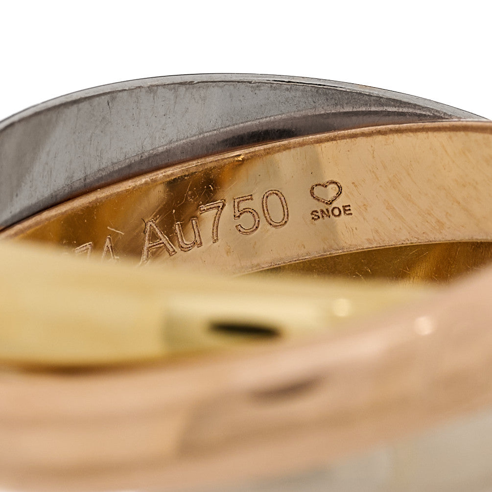 Cartier 18K Pink Yellow White Gold Classic Trinity Ring 55 7.25 5 of 8