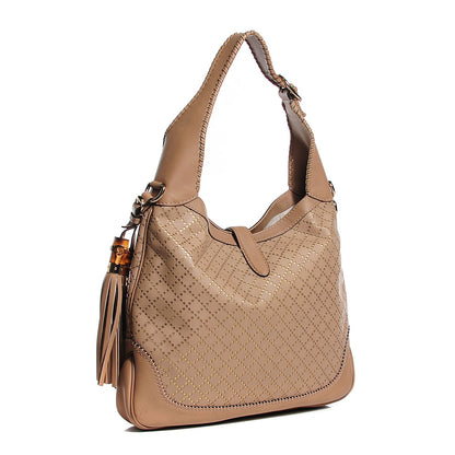 Gucci Calfskin Laser Cut Medium New Jackie Shoulder Bag Porridge 3 of 7