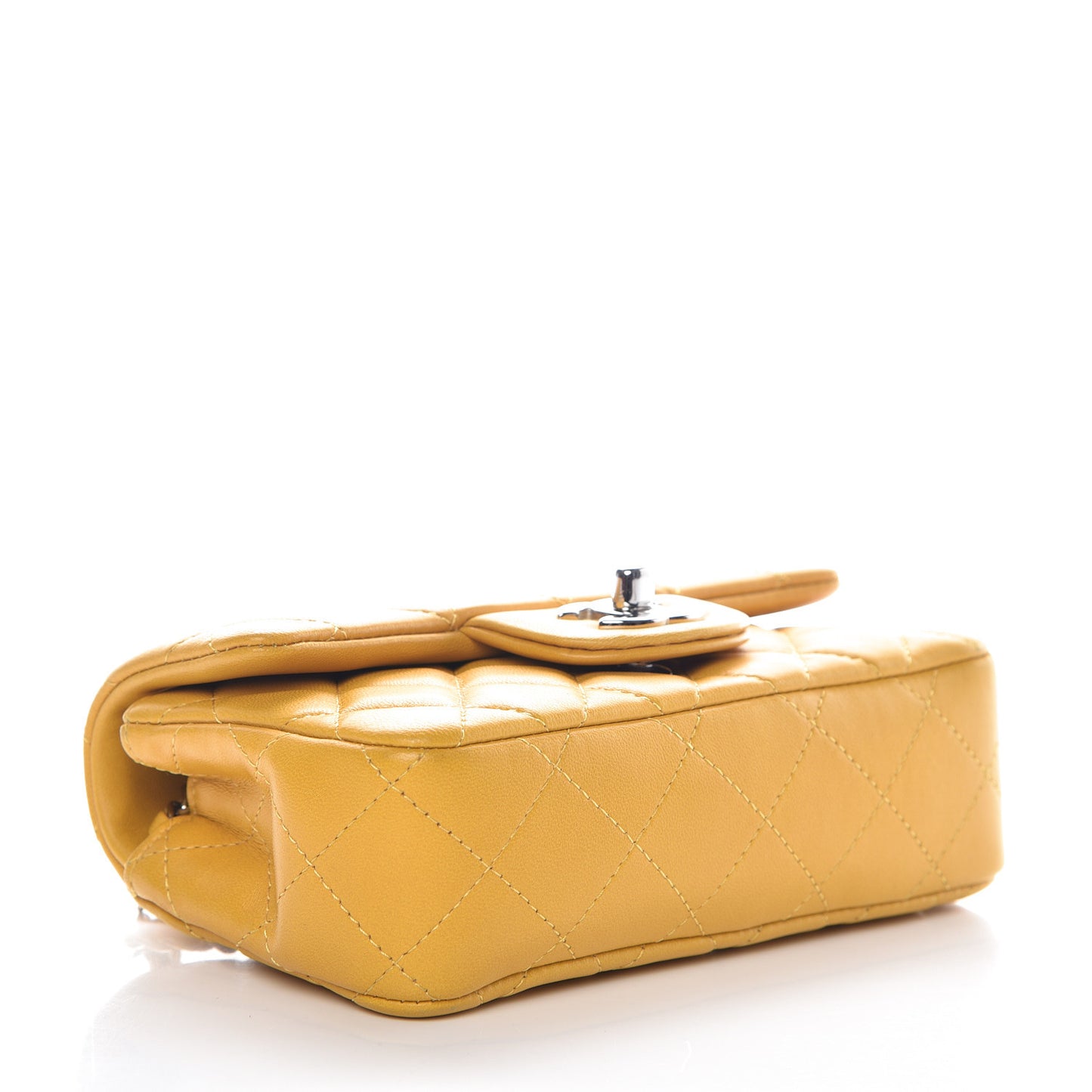 Lambskin Quilted Extra Mini Flap Yellow