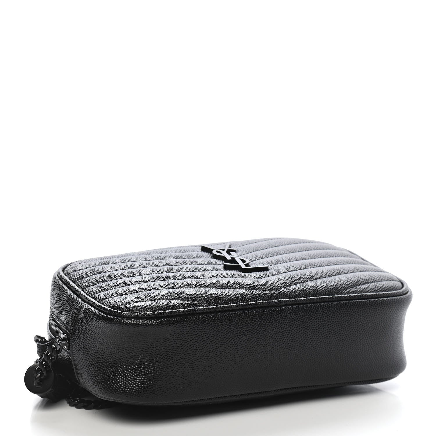 Saint Laurent Grain De Poudre Matelasse Monogram Mini Lou Camera Bag Black 3 of 7