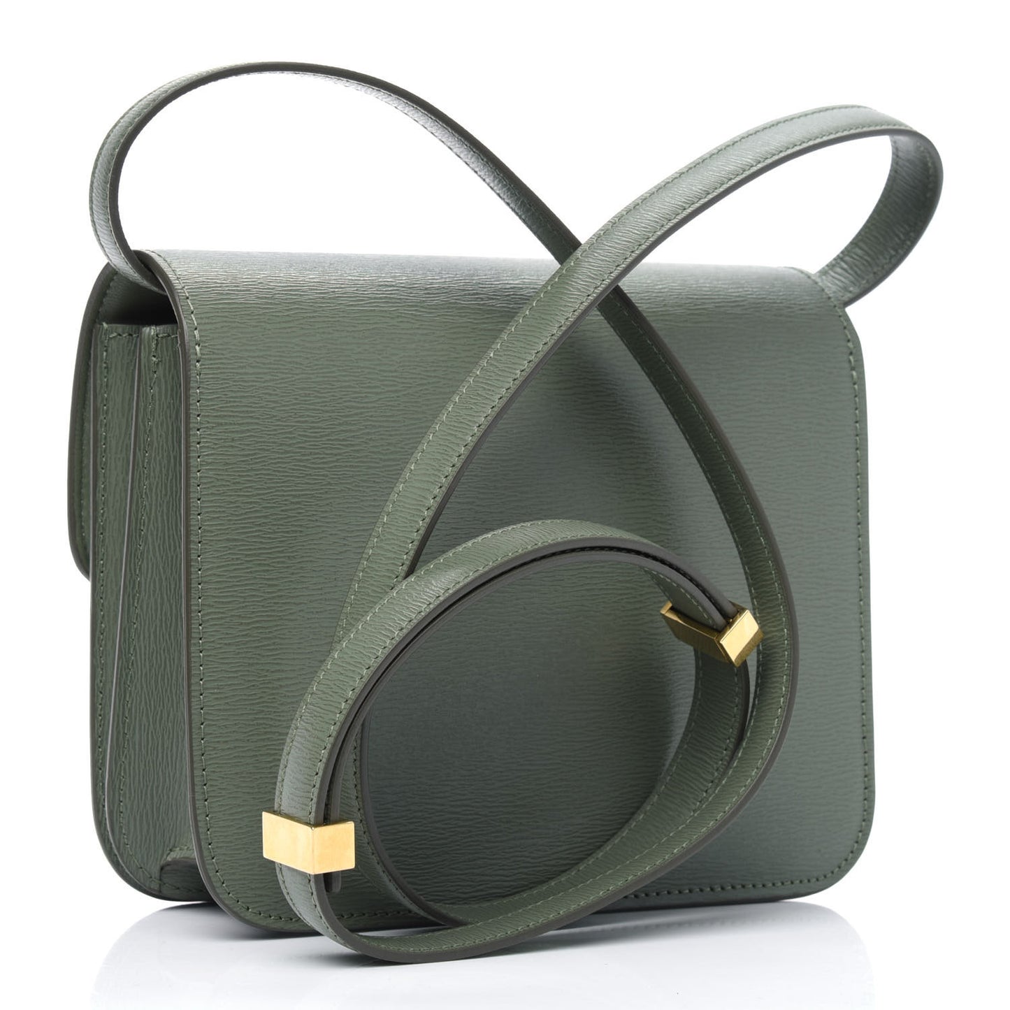 Liege Calfskin Teen Classic Box Flap Bag Dark Olive