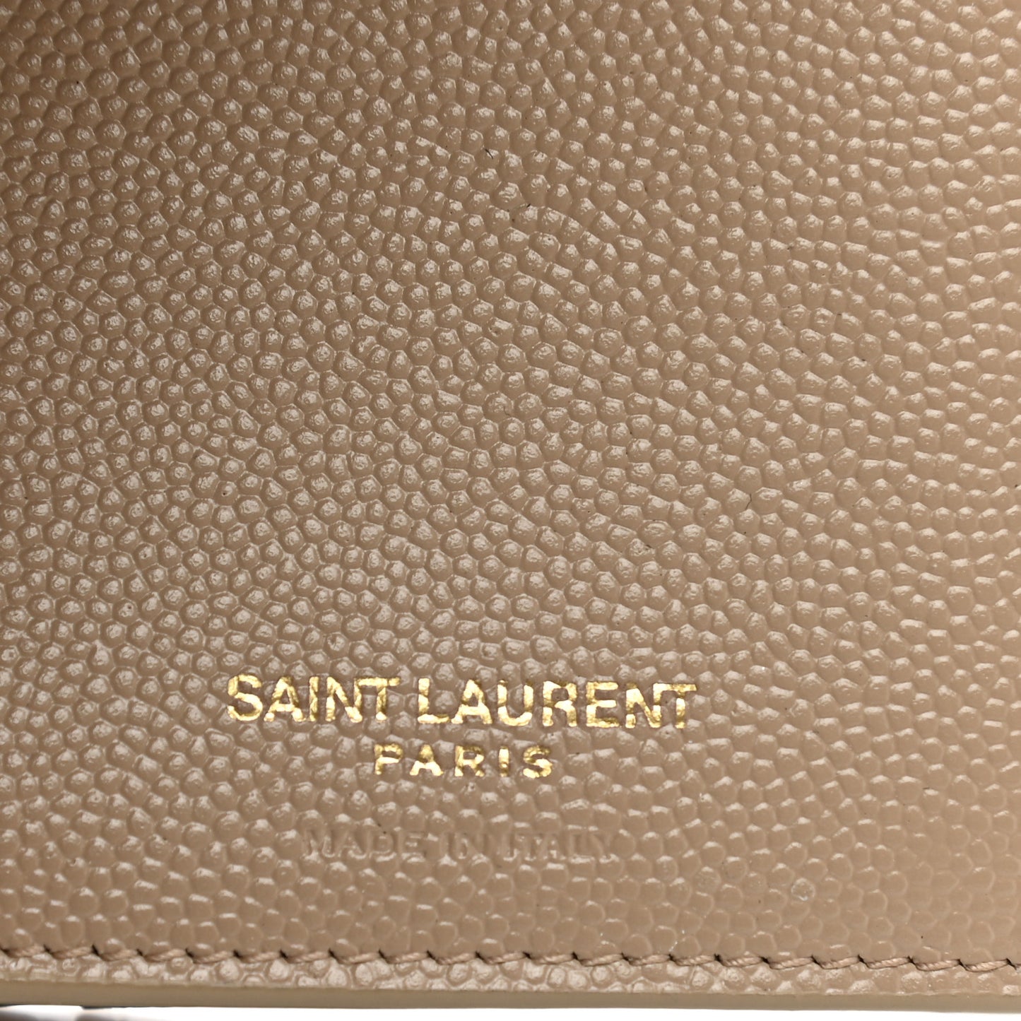 Grain De Poudre Matelasse Chevron Monogram Compact Tri Fold Wallet Light Taupe