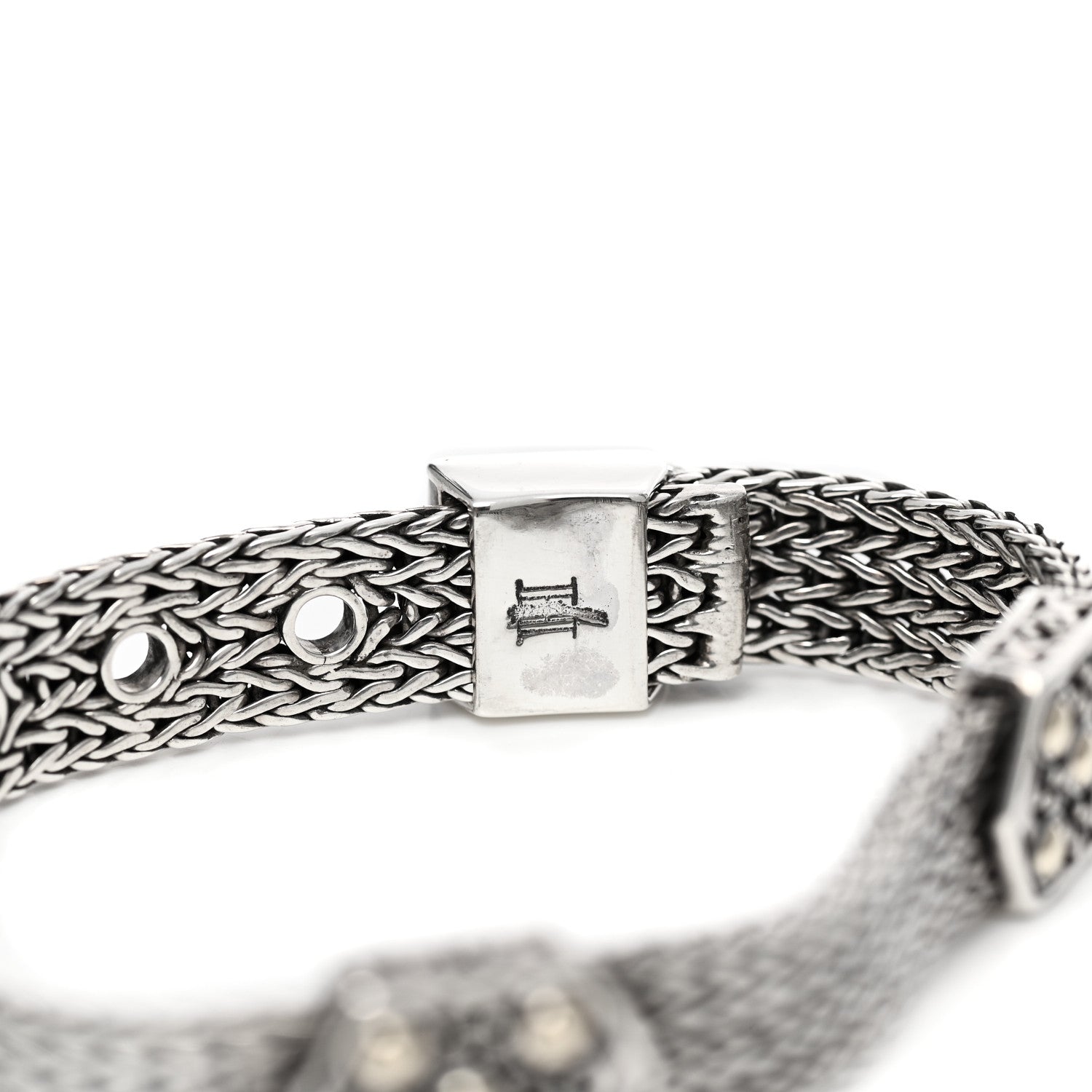 John Hardy Sterling Silver 18K Yellow Gold Jaisalmer Classic Chain Dot Buckle Station Bracelet 4 of 4