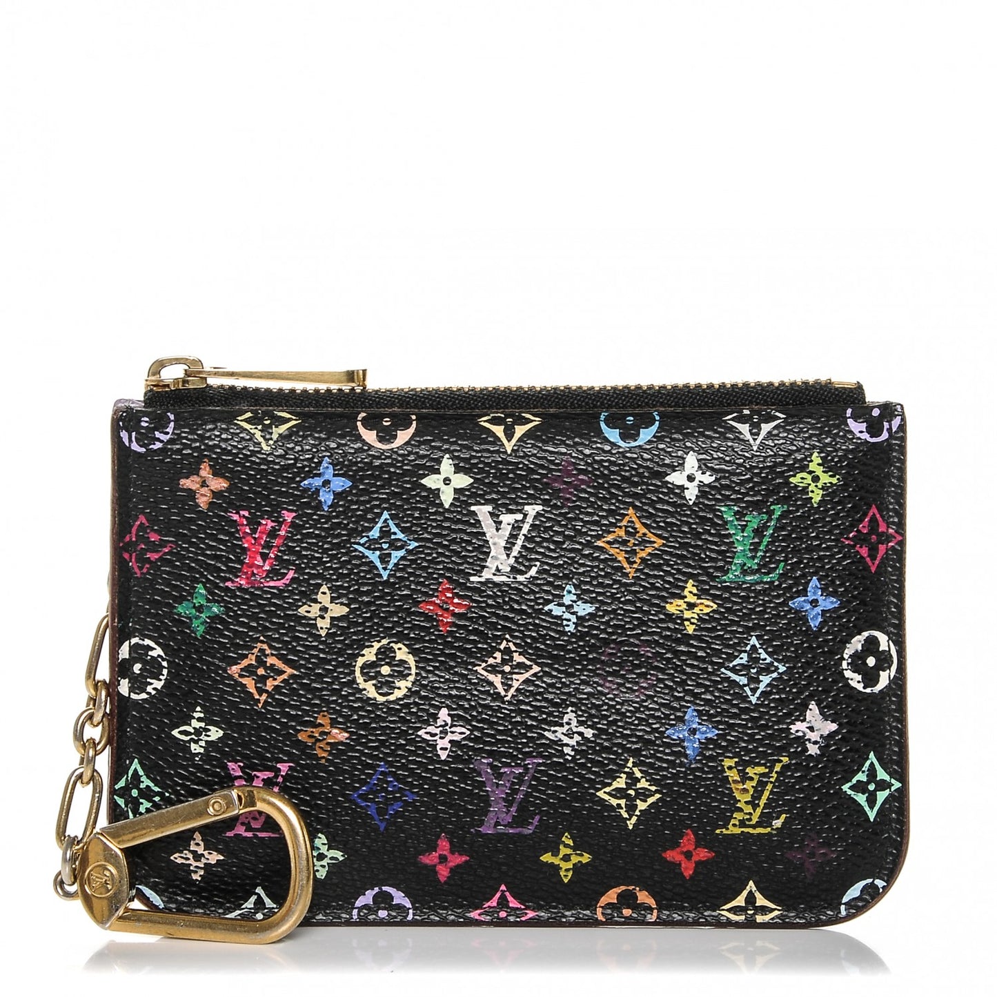 Monogram Multicolor Key Pouch Black Violet