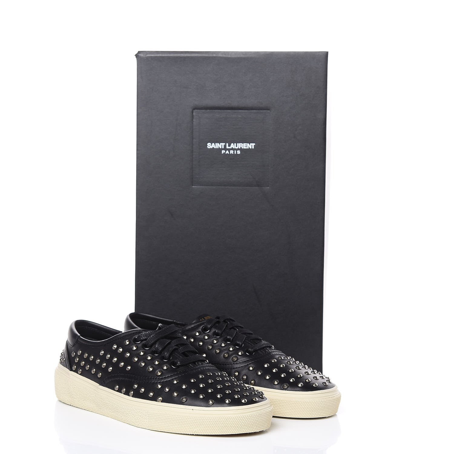 Saint Laurent Nappa Mens Studded Skate 20 Lace Up Sneakers 40 Black 11 of 11