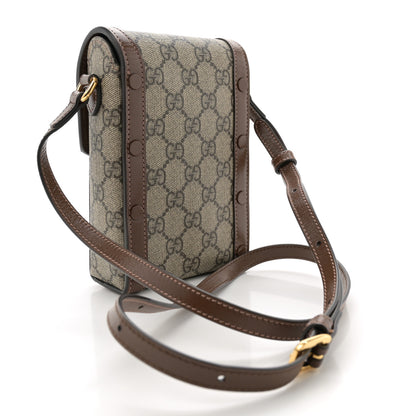 Gucci GG Supreme Monogram Mini Horsebit 1955 Crossbody Bag Beige Brown Sugar 3 of 11