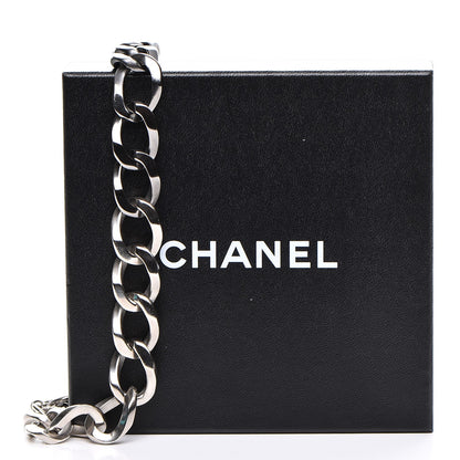 Chanel Chain Link CC Choker Necklace Silver 7 of 7