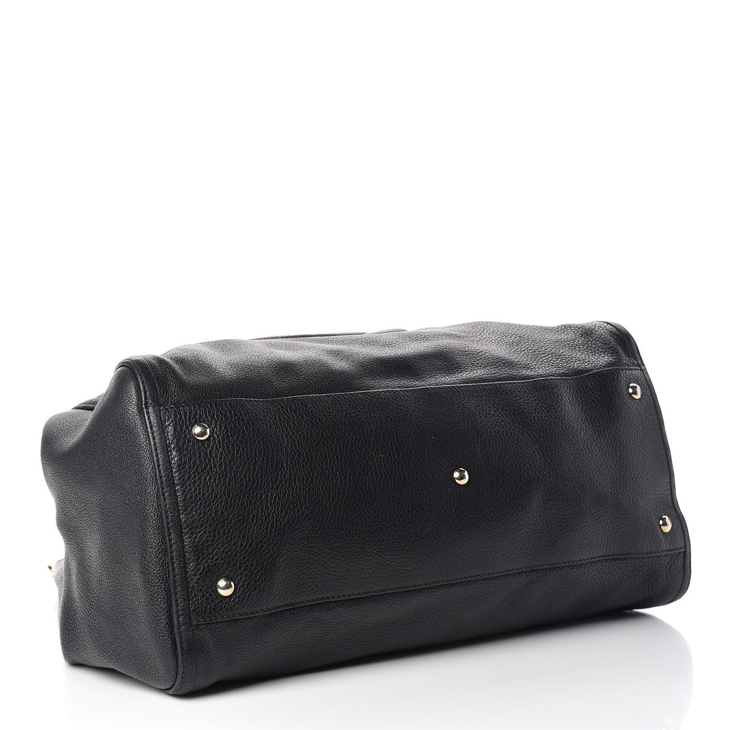 Pebbled Calfskin Large Soho Shoulder Bag Black