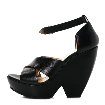 Balenciaga Lambskin Wedge Sandals 36 Black 2 of 18
