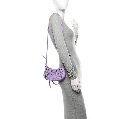 Balenciaga Agneau Arena Le Cagole Mini Purse With Chain Lilac 2 of 11